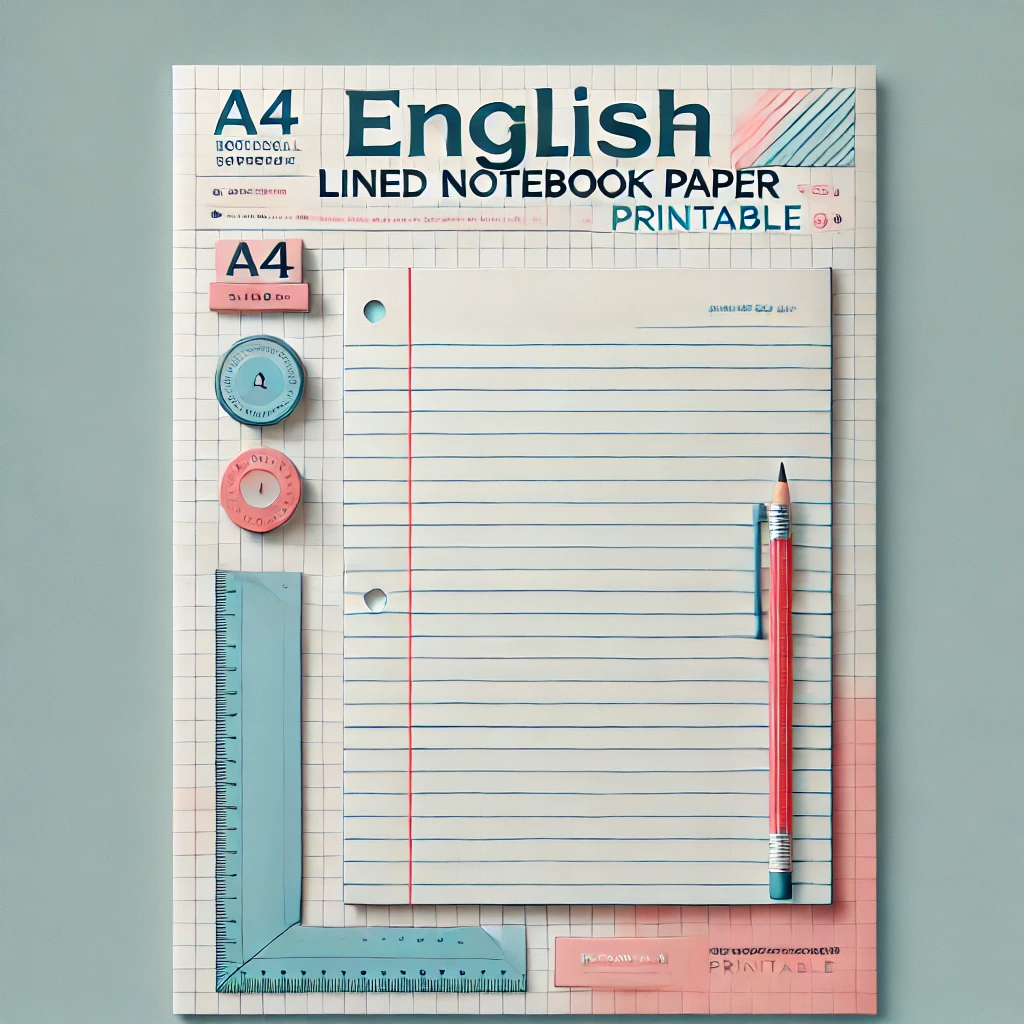 English Lined Notebook Paper Printable