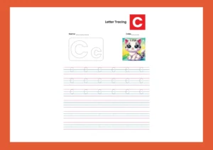 C Alphabet Tracing Worksheet for Practice for preschool kids