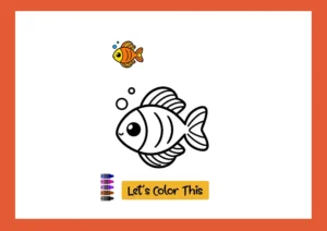 Fish Drawing Coloring Page for Practice for Kids