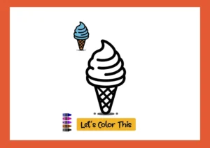 Ice Cream Drawing Coloring Page for Practice for Kids