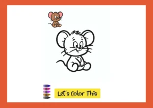 Jerry the mouse drawing coloring page for practice