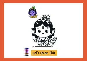 Shri Krishna Drawing Coloring for practice for kids