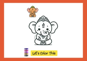 lord ganesha drawing coloring page for practice for kids