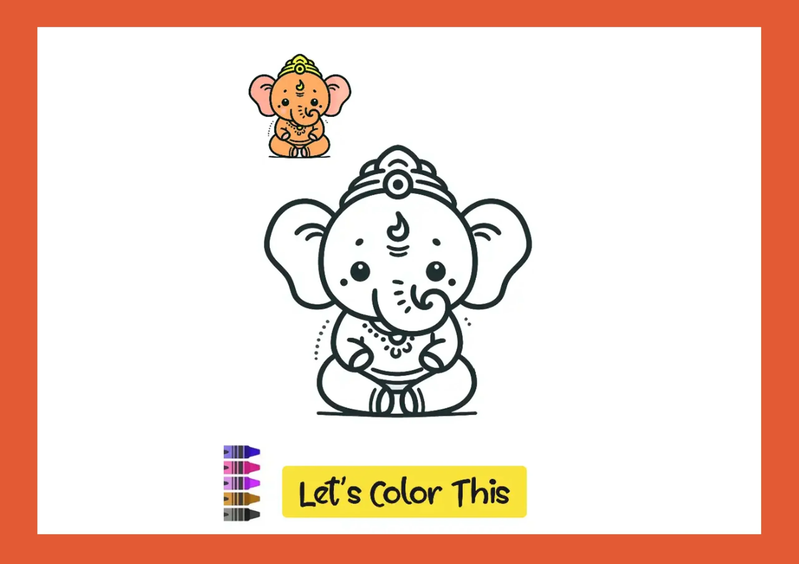 You are currently viewing Lord Ganesha Drawing Page for Kids | Imgwhiz